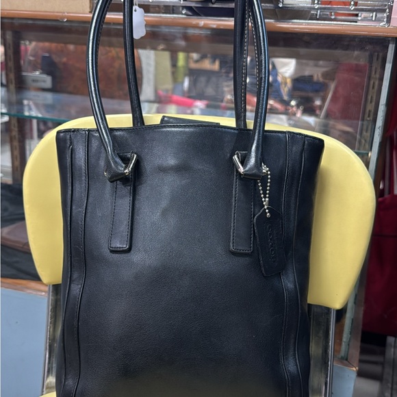 Coach Black Leather Tote Bag - Picture 2 of 3